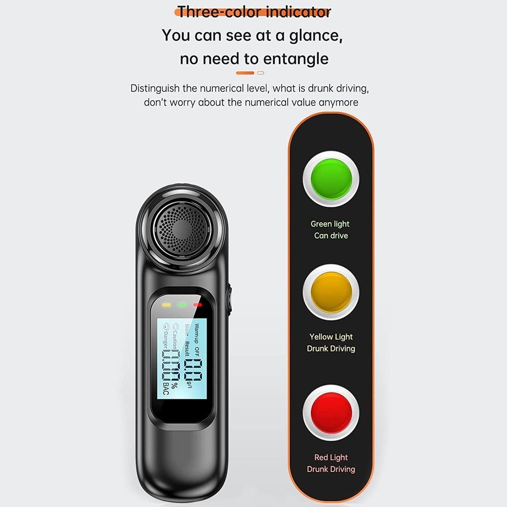 2024 Non-Contact High-Precision Alcohol Tester Digital LCD Screen USB Rechargeable Breath Alcohol Tester Breathalyzer Analyzer