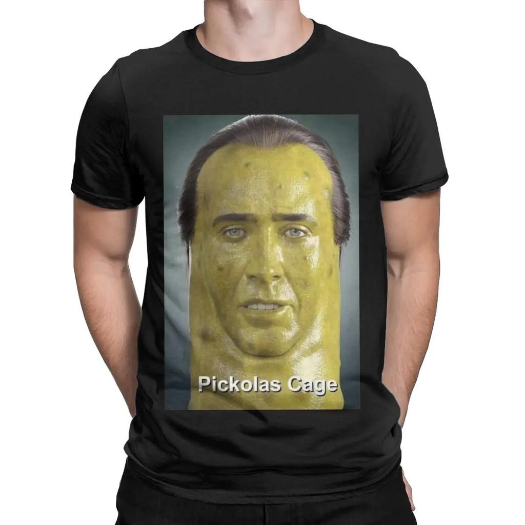 Herren Picolas Cage Nicolas Cage T-Shirts Reine Baumwolle Kleidung Lustige Kurzarm Rundhals T-Shirts Bedrucktes T-Shirt