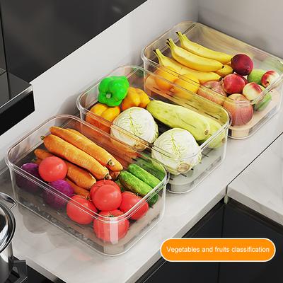 Organizator pentru frigider cu capace și mâner, containere reutilizabile pentru depozitarea alimentelor.