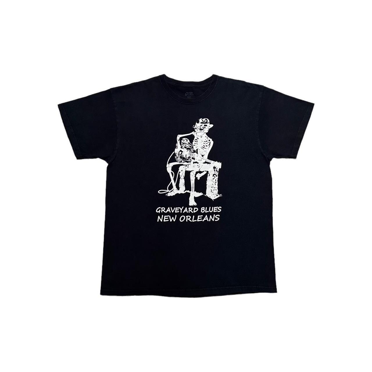 Y2K Graveyard Blues Skeleton New Orleans T-Shirt S разноцветный