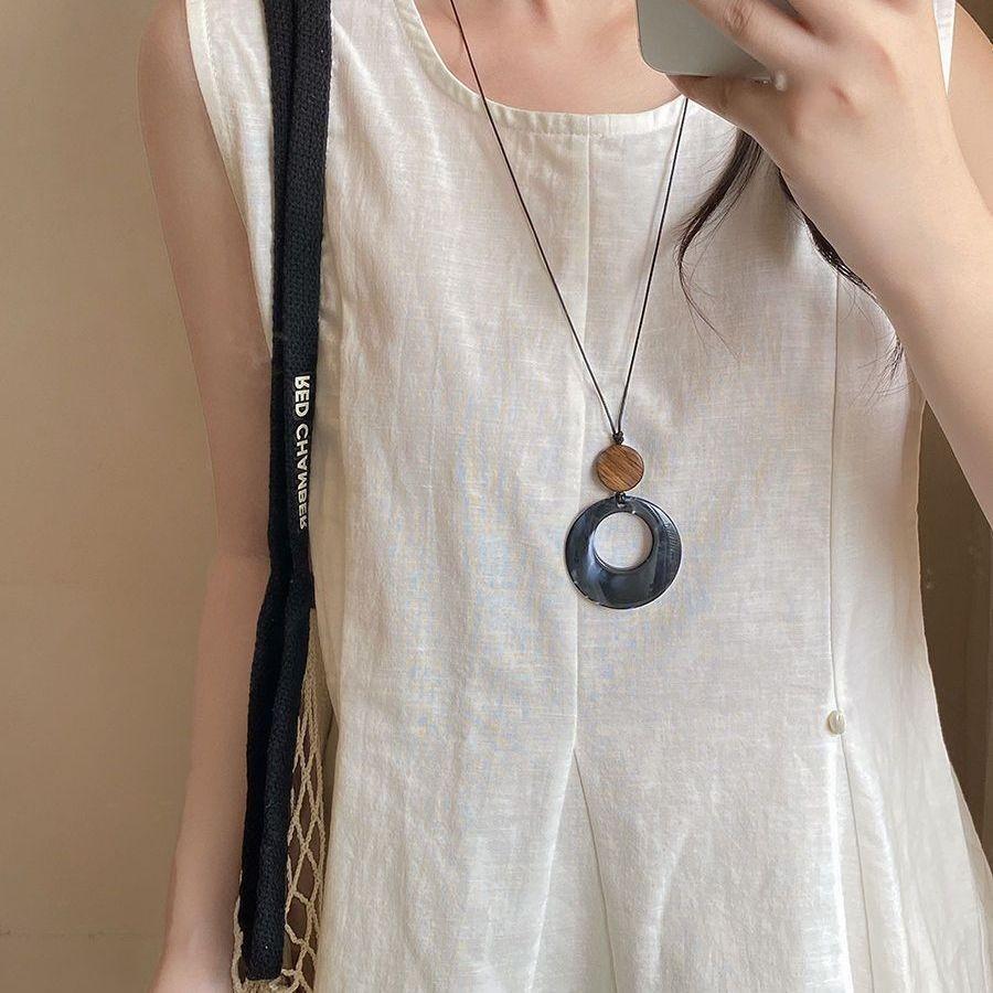 Long Beaded Tassel Necklace Women's Bohemian Vintage Sweater Chain 2026 New Holiday Accessories