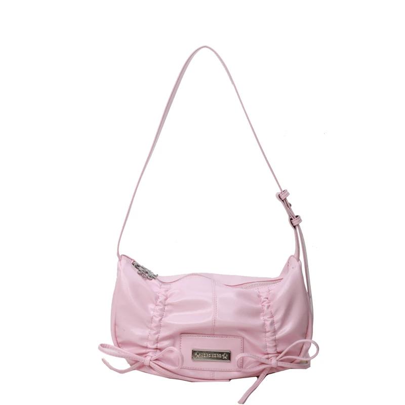 Solid shoulder bag for women's sewing soft interior compartment zippered pocket bags fashionable new