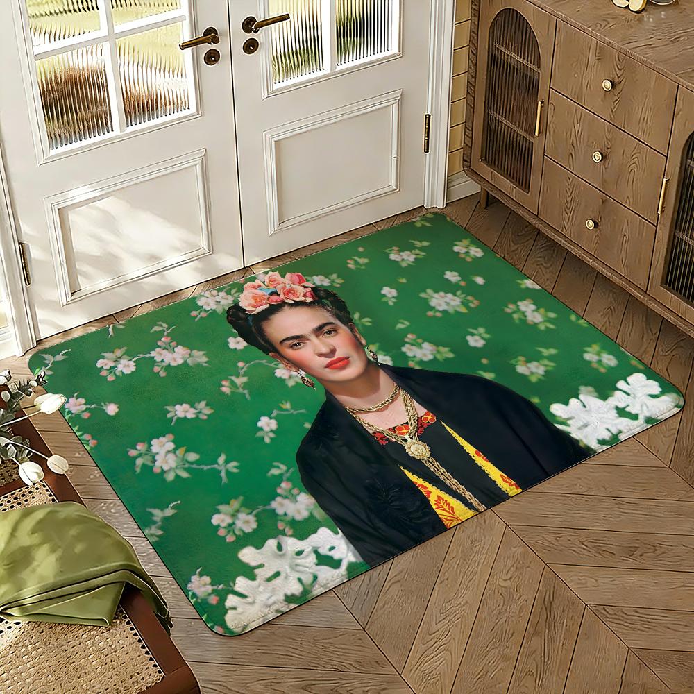 Tappetino F-Fridas Art K-Kahlo Morbido Ispessito Assorbente Antiscivolo Tappetino per Porta Camera da Letto Soggiorno Decorazione per la Casa Tappeti in Flanella