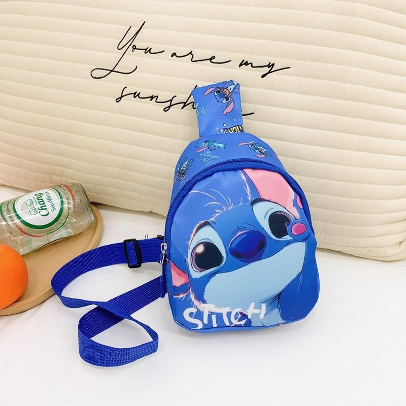 

Детская мультяшная сумка через плечо Лило и Стич с принтом для малышей, для детского сада, для прогулок темно-синий