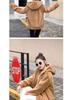 Flannel 2025 Korean Style Thick Hooded Women's Winter Loose Plush Long Sleeve Coat