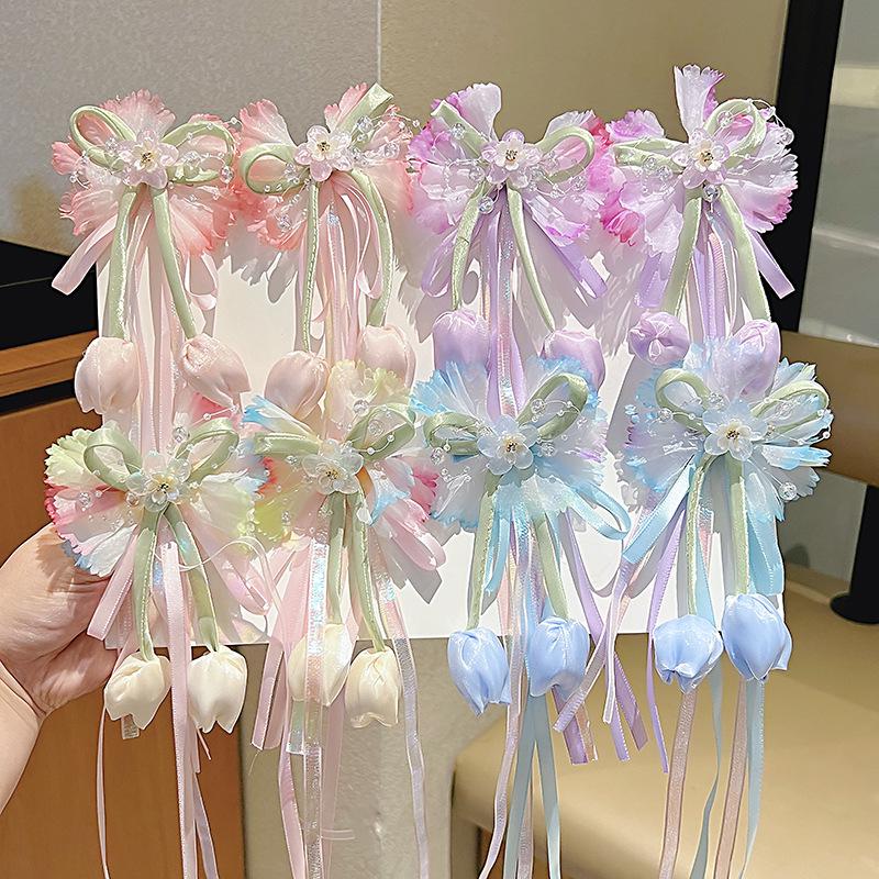 Colorful Tulip Hair Clip for Girls - Sweet Princess Style Hair Accessory