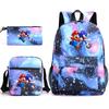 Backpack Sonic Student School Bag Cartoon Backpack Shoulder Bag Pencil Case Three-Piece Set