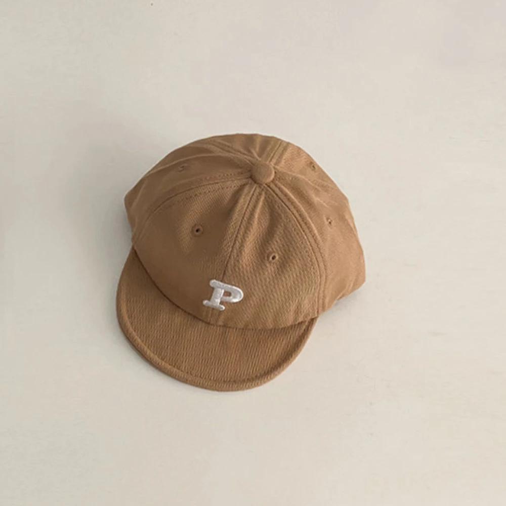 Baby Hat Spring and Fall Soft Brim Korean P Letters Embroidered Foreign Atmosphere Duck Tongue Hat Infant Baby Ins Baseball Cap