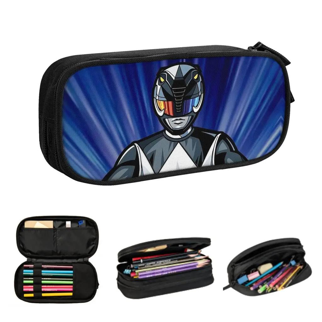 Mighty Morphin Power Ranger Pencil Cases for Student School Pen Box Pencil Bag Large Storage Pencil Pouch Pen Holder