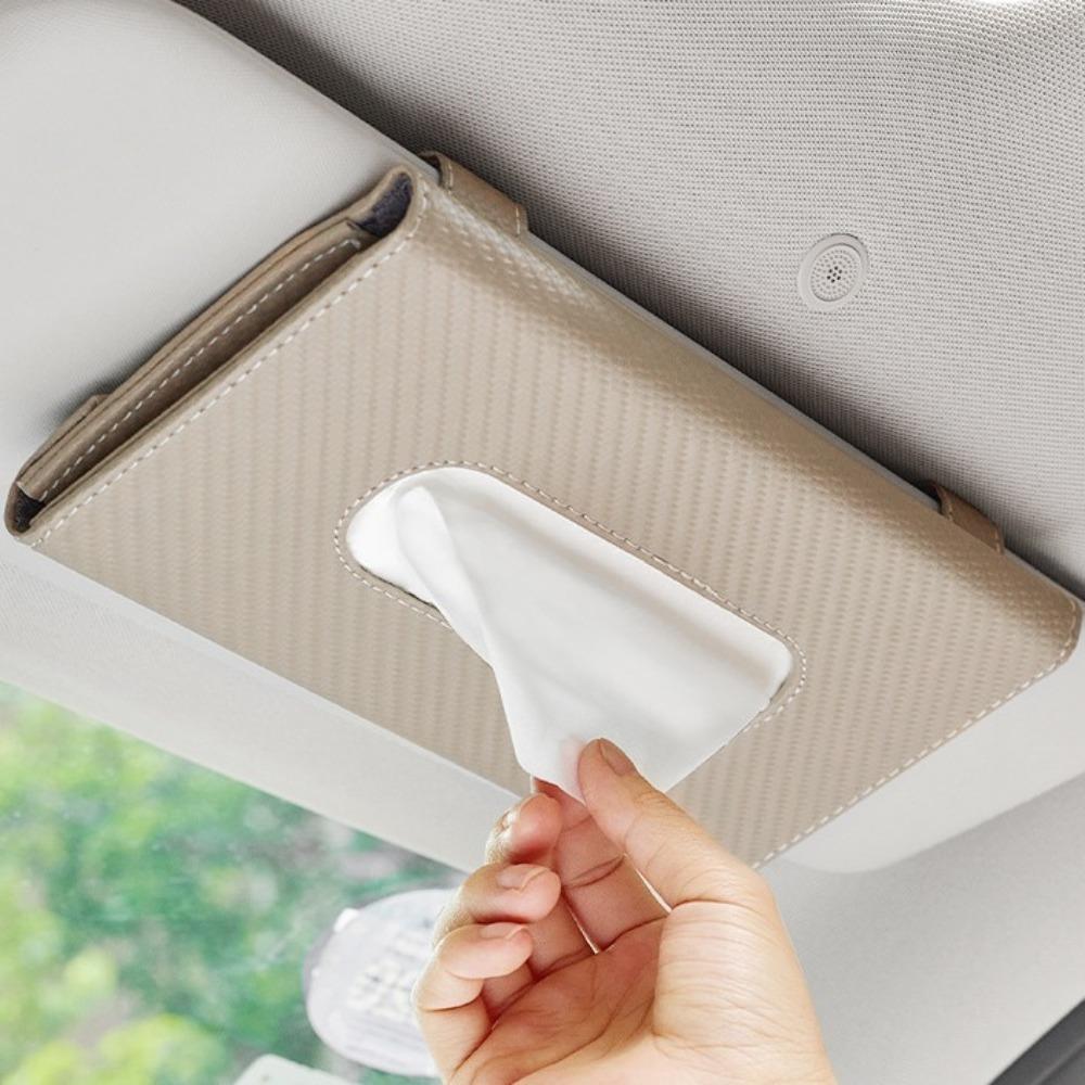 New Carbon Fiber Car Tissue Box Mounted Auto Interior Tissue Holder Accessories Universal Napkin Holder Seat Back