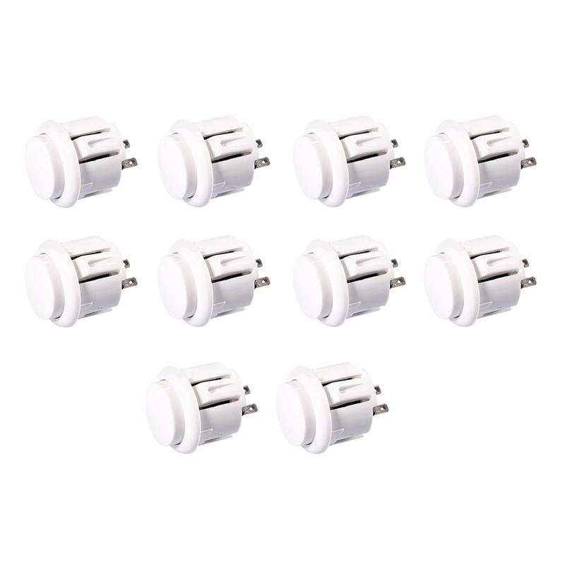

10 Pcs Arcade Buttons 24Mm Responsive Arcade Buttons For Gaming Enthusiasts White білий