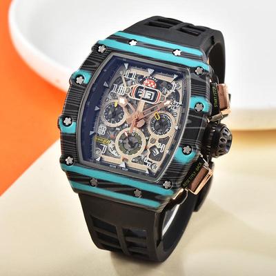 Modern Sports Style Hollow Design Business Quartz Watch with Mechanical Small Three-Dial Craft.