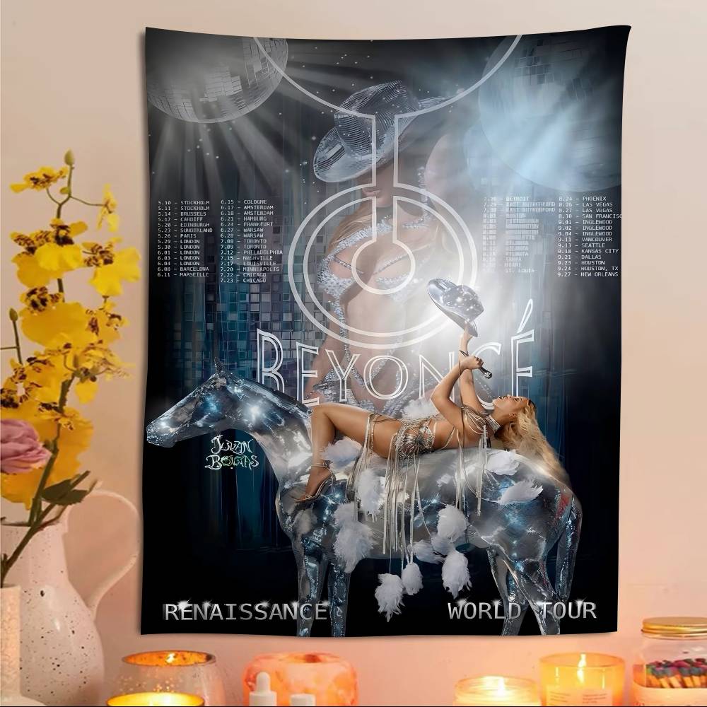 Beyonce Super Singer Anime Tapestry Indian Buddha Wall Decoration Witchcraft Bohemian Hippie Wall Hanging Sheets