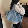 Vintage Denim Bag Women's Lightweight Shoulder Bag Commuter Large Capacity Crossbody Bag