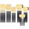 36Pcs Black Gold Cutlery Set Knife Fork Spoon Dinnerware Stainless Steel Dessert Spoon Tableware Flatware Kitchen Silverware
