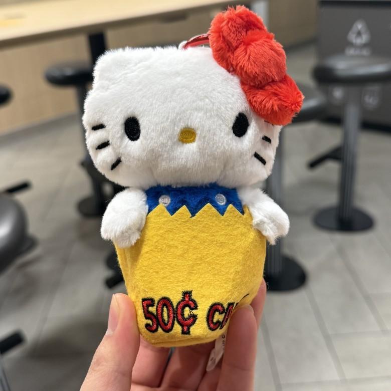 Плюшевый брелок Sanrio Kuromi в форме мороженого с мягким коротким ворсом для коллекционеров и в качестве подарка Pink Cat