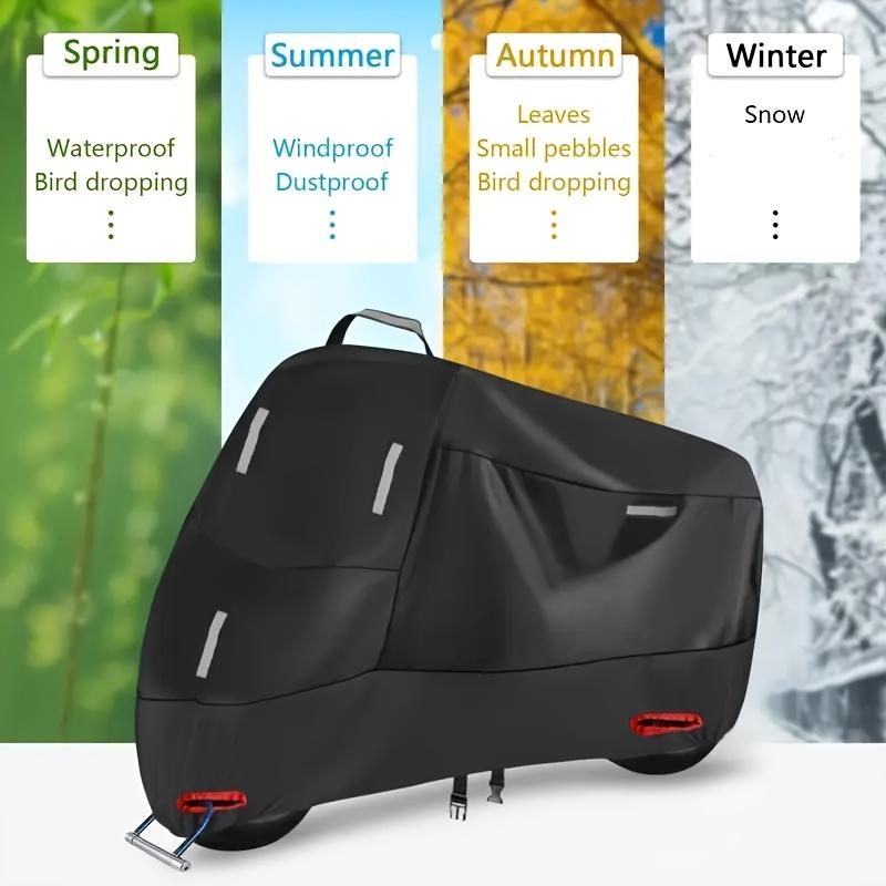 1ks Vodotěsná plachta na motorku, 210D Oxfor Ford tkanina, Přezka proti krádeži, Univerzální velikost, Vhodná pro různé modely motocyklů, Elektrický