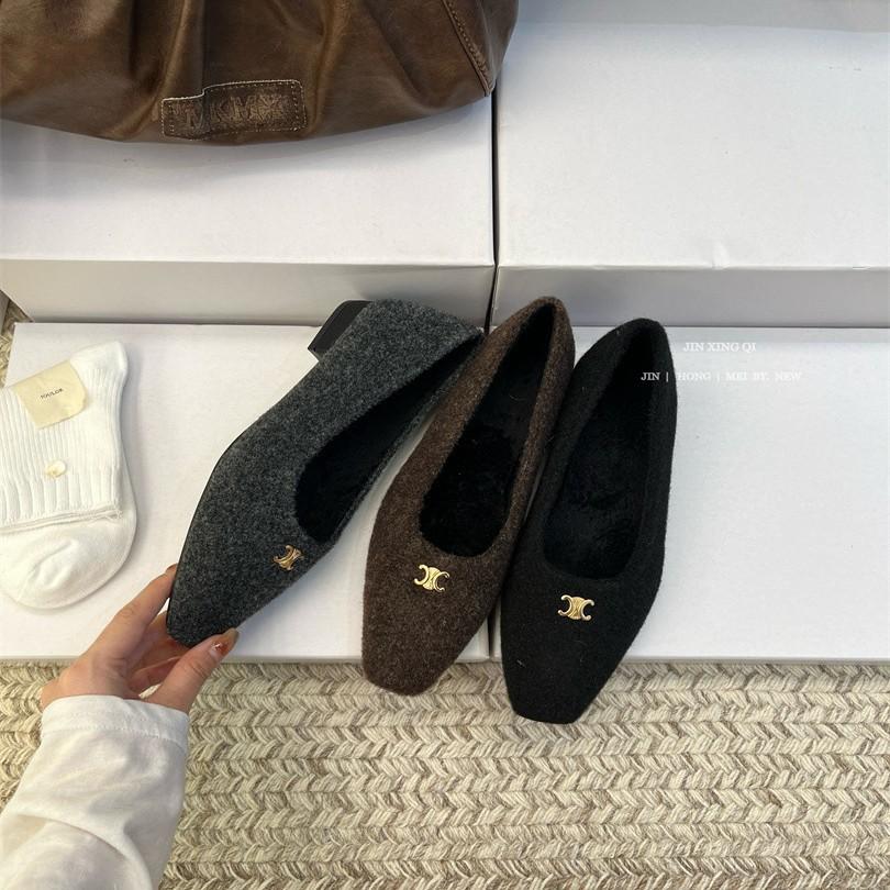 French flat-bottomed small fragrant wind velvet Doudou single shoes women's shoes 2025 new autumn and winter versatile outer wear Mao Mao shoes