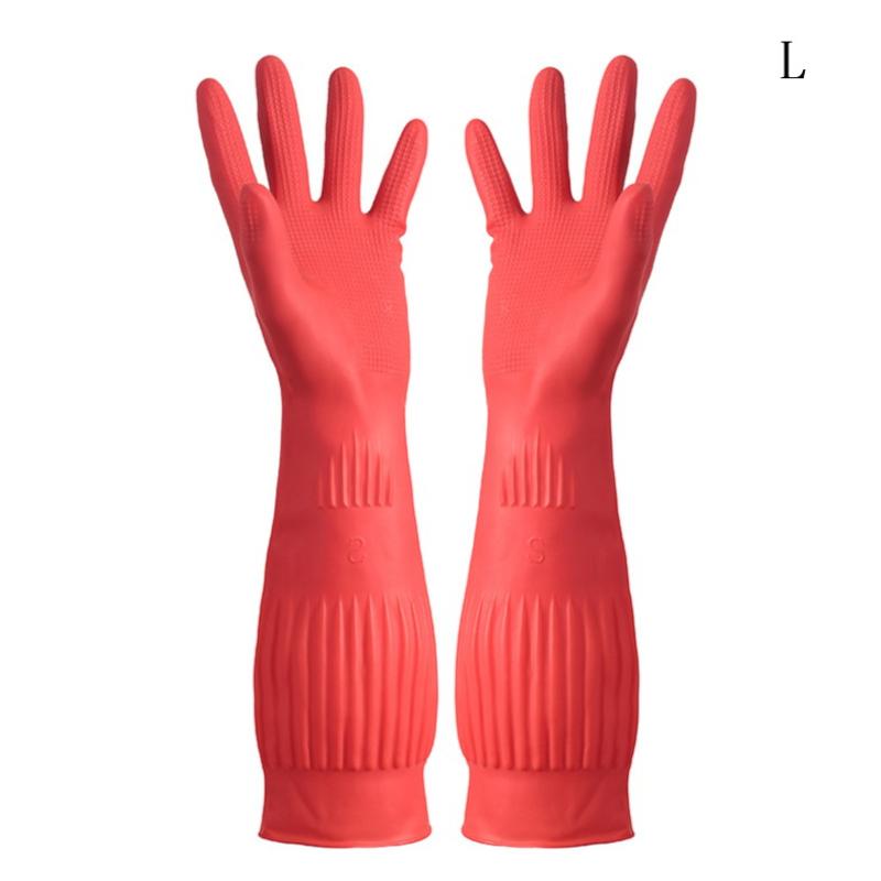 Long Reusable Rubber Dishwashing Gloves Non-Slip Household Cleaning Gloves Kitchen Housework Dishes Cars Gardening Work Gloves