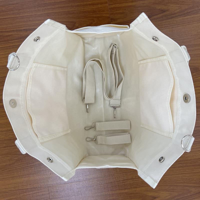 Ležérní Všestranná Plátěná Taška s Medvědem na Ven Mateřská a Dětská Nákupní Taška