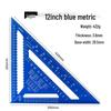 ZJ Aluminum Alloy 7" Triangle Woodworking Ruler - Inch/Metric 90° Right Angle Ruler