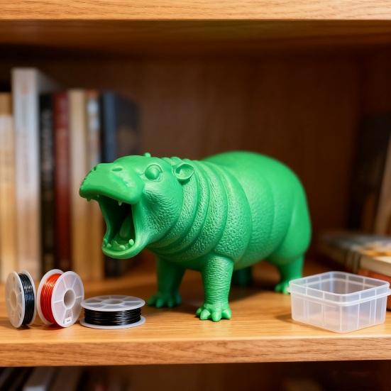 Simulation Hippopotamus Figurine Roaring Hippo Statue River Horse Sculpture Educational Toy Resin Animal Model Decoration Ornament
