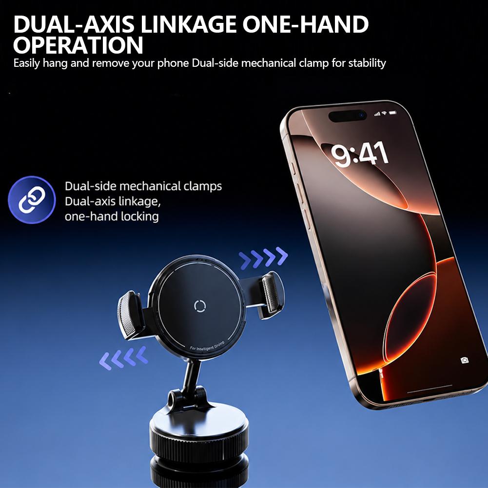 Magnetic Phone Holder Car Mount Telescopic Clip 360° Rotation Vacuum Suction Cup Strong Magnet Foldable for iPhone17 16 15Promax 6