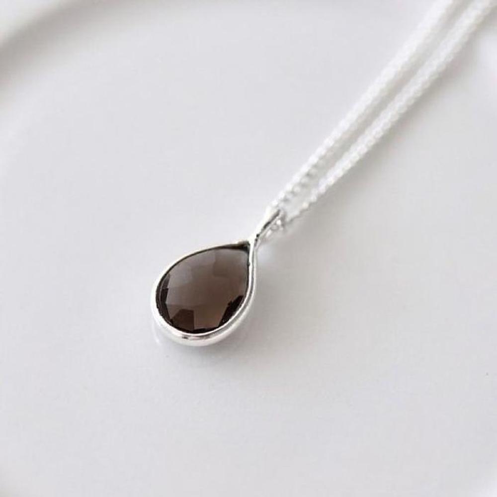 

[Onoma] Onm 92.5 Silver Smoky Quartz Natural Stone Necklace (9594288) gold