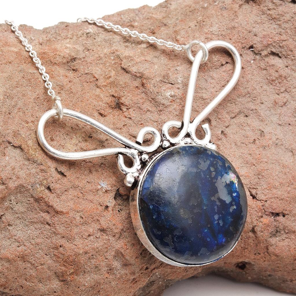 Pendant Silver  Peridot Labradorite Gemstone Jewelry Sterling 2.5" Fiery