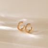 18K Gold-Plated Color-Preserving Cubic Zirconia C-Shaped Ear Cuff for Women Fashion Simple Ins Style Earrings Jewelry Gifts