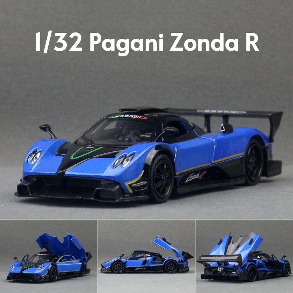 1/32 Pagani Zonda R Spielzeugauto Modell RMZ CiTY Druckguss Metall Miniatur Supersport Sound & Licht Kollektion Pull Back Geschenk für Jungen