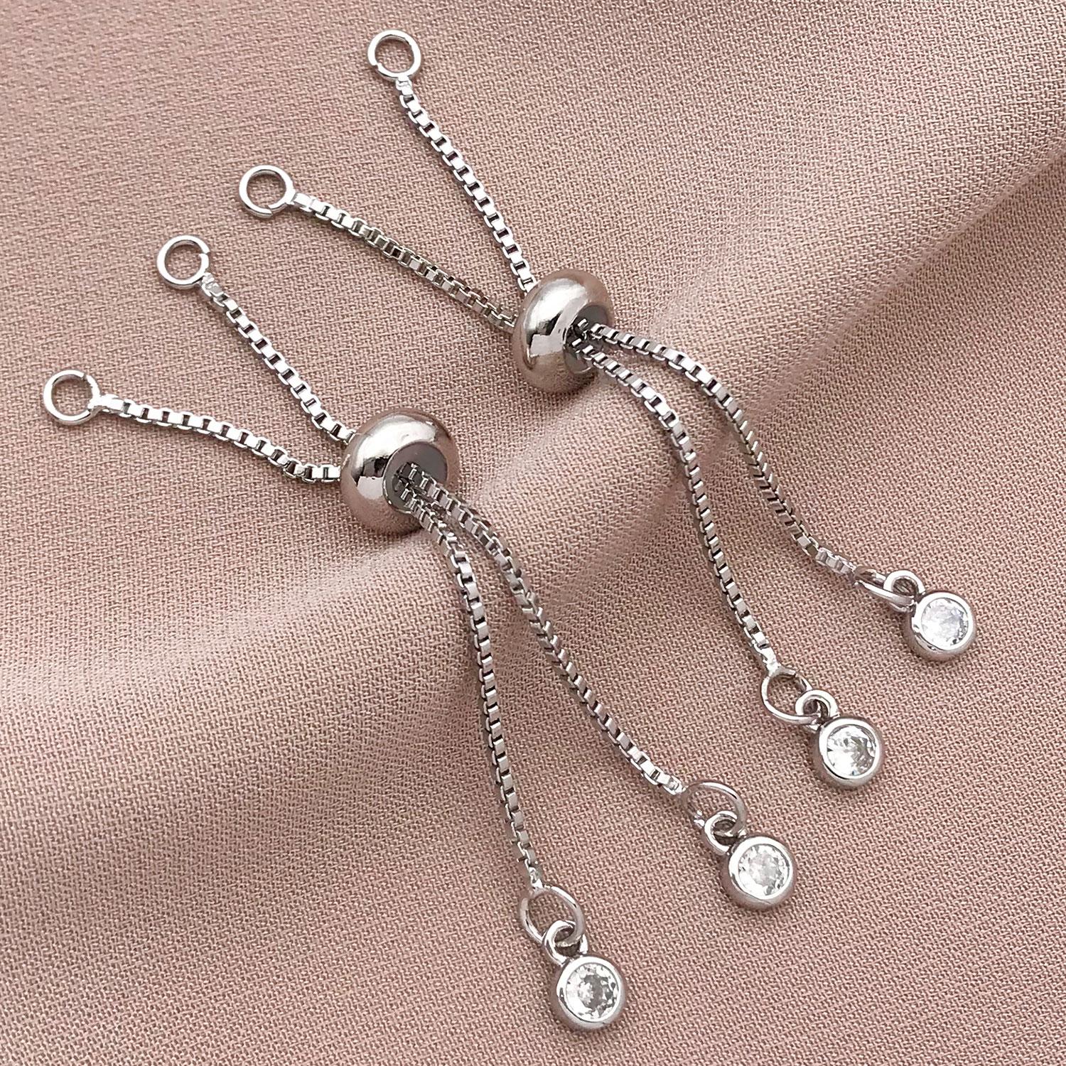 

Mix 3pcs copper plated real golden with zirconium pull-out bracelet, DIY bracelet, necklace, bead jewelry making accessories 5mm