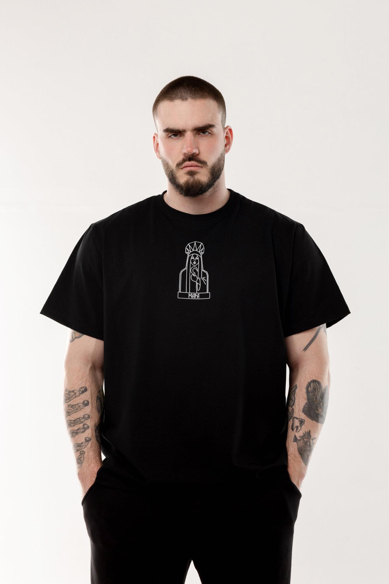 

Black oversized t-shirt with motorcycle print 4XL