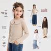 Girls' Sweet Peter Pan Collar Long-Sleeve Base Layer T-Shirt