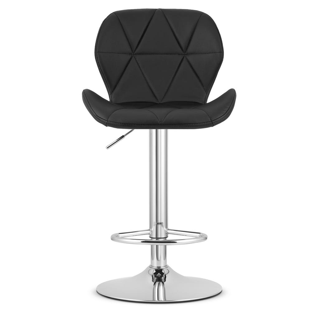WEST stool - black eco-leather / chrome base x 2