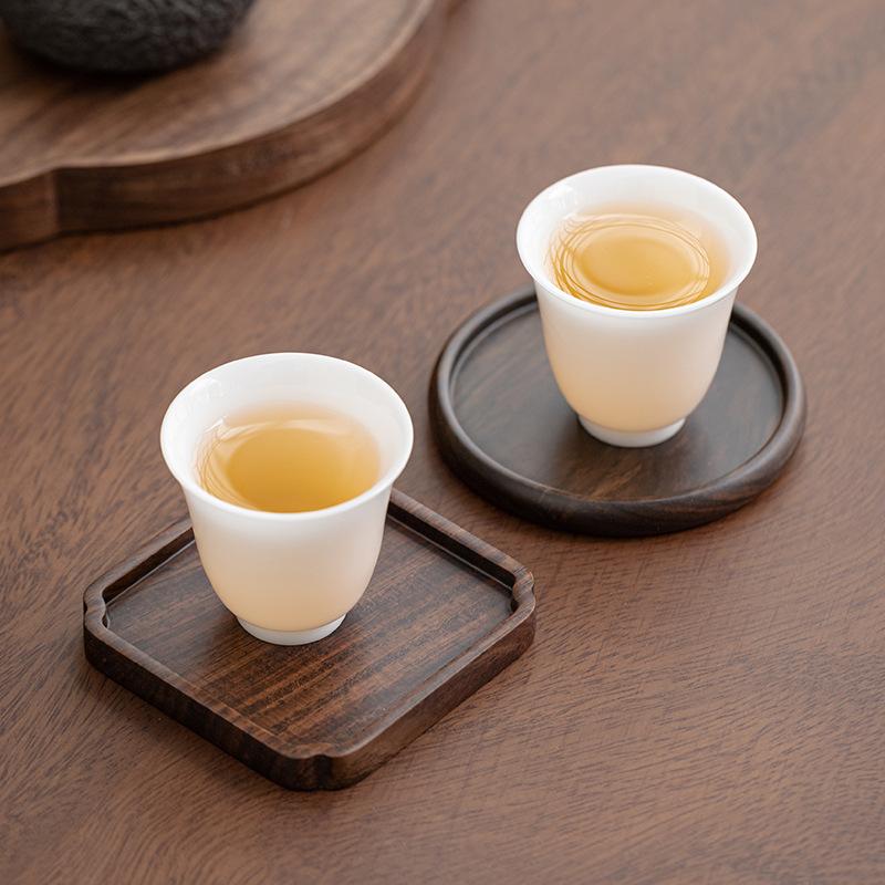 Ebony Solid Wood Coaster Tea Ceremony Kung Fu Tea Cup Holder Creative Tea Set Accessories Wooden Heat Insulation Pad