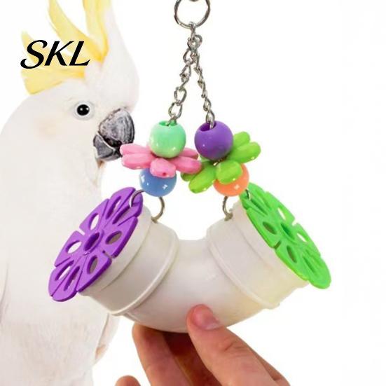 Cage Accessories for Budgie Parrot Foraging Tube Toy, Bird Chewing Enrichment Toy Parakeet Cockatiel Conure Anxiety Relief