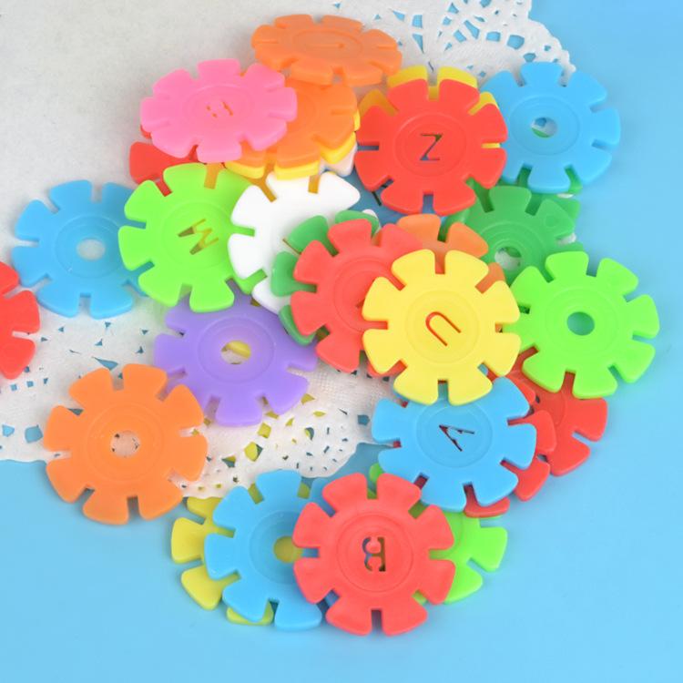 60/100/200 Stück Früherziehung Einstecktasche Schneeflocke Baustein Set Baby Puzzle Kunststoff Zusammenbauen Bausteine Spielzeug DDJ