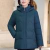 Plus Size XL-5XL Middle Age Woman Coats Winter Short Parkas Hooded Embroidery Casual Thick Warm Outerwears Women's Jackets