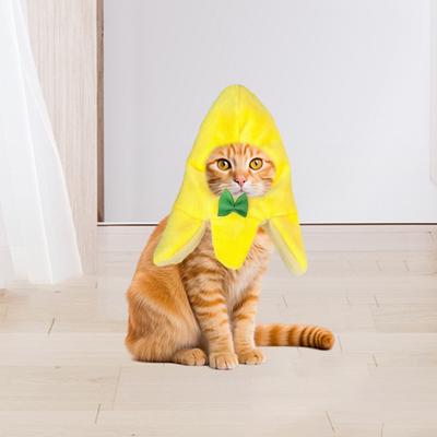 Chapeau pour chat, Adorable chapeau en forme de banane pour animaux de compagnie, avec nœud, élégant, accrocheur, couvre-chef pour chaton, accessoire de Costume pour animaux de compagnie