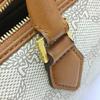 [Pre-Owned] Lauretos Removable Adjustable Leather Shoulder Strap Logo Pattern Interwoven Letter Canvas Mini Boston Bag - Excellent #SF008M