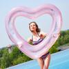 Thick Transparent Glitter Heart-Shaped Inflatable Pool Float for Adults