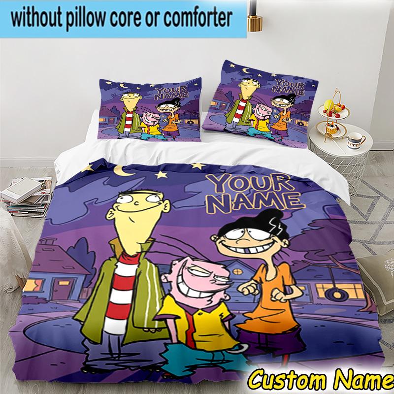 3pcs Custom Name Ed Eddy Mystery Bedding Set Includes 1 Duvet Cover & 2 Pillowcases for All Seasons Dormitory Home Decor Christmas gifts