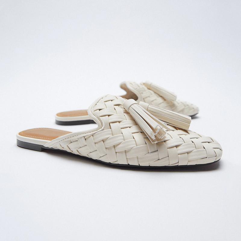 Fashion 2025 Autumn Women's Slippers Winter Fringe Modern Slippers Square Head Flats Lazy Muller Sandals Tassel Shoes Woman Slides