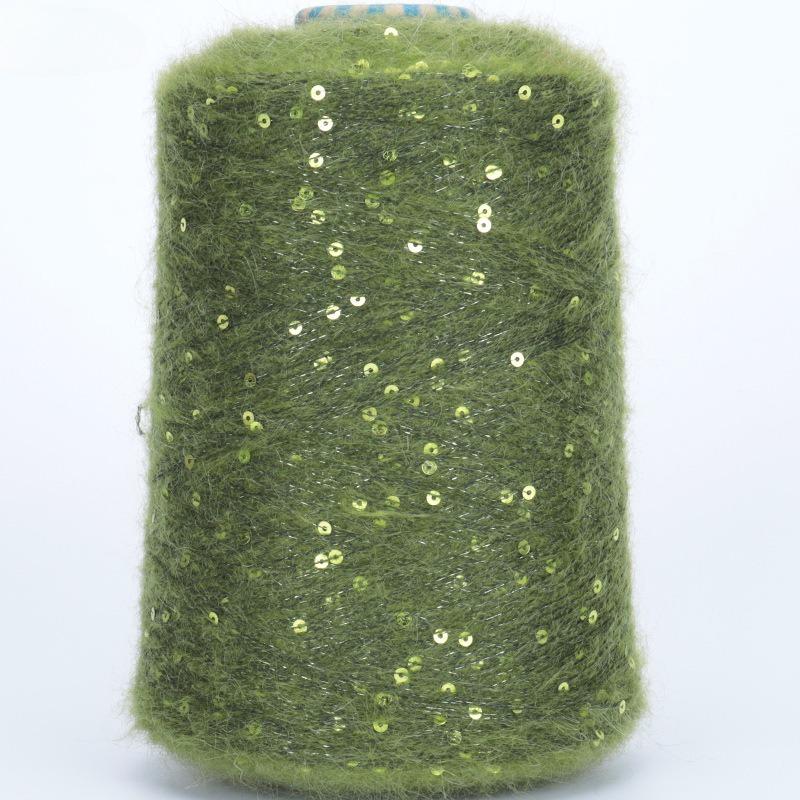 300g Soft Natural Colorful Plush Mohair Sequin Yarn for Knitting Ice Silk Metallized Yarn Weave Crochet Sewing Thread