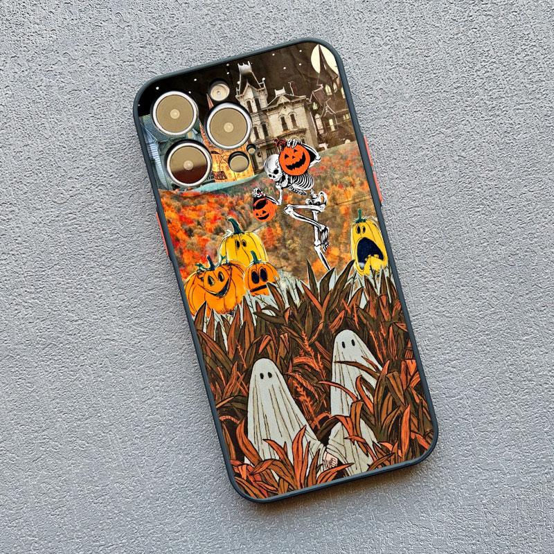Matte Phone Case For iPhone 17 16 11 13 12 14 15 Pro Max 12 Mini 16 15 Plus X XS XR Ghost Illustration 11 Silicone Back Covers