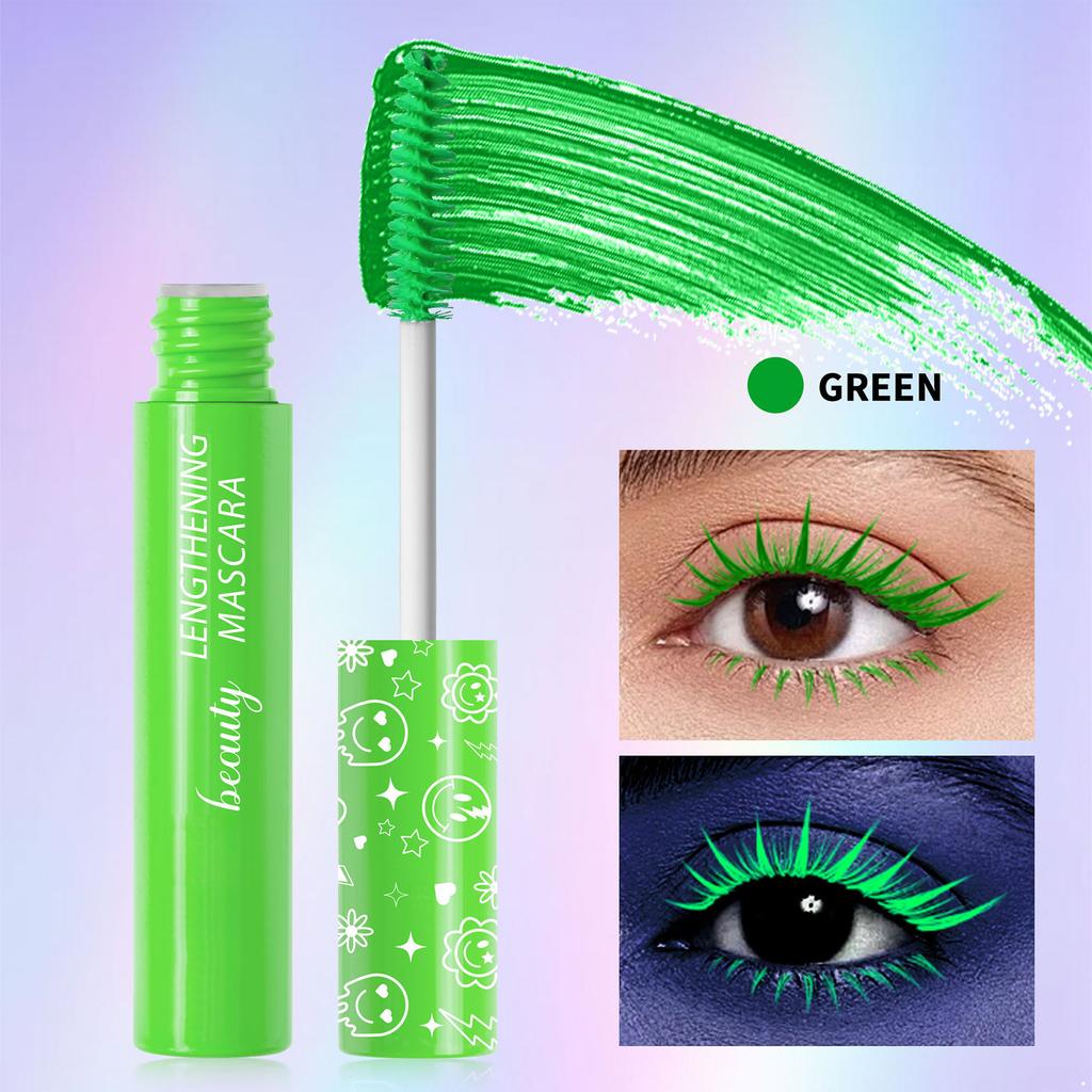 UV-reaktive Glow-in-the-Dark-Mascara Elektrische Farben für Rave-Partys, Festivals und Themenveranstaltungen Schweißfeste Formel