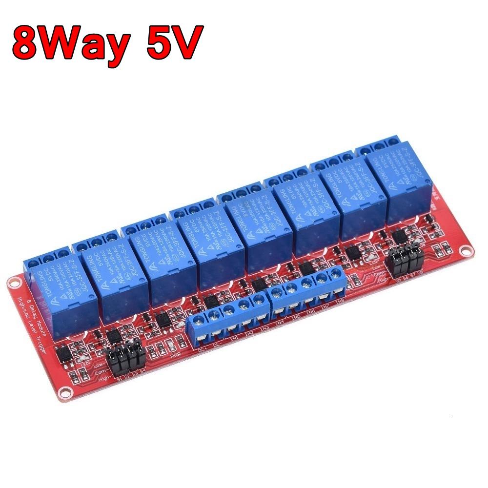 TZT 1/3PCS 1 2 4 8 Channel 5V 12V Relay Module Board Shield With Optocoupler Support High and Low Level Trigger for Arduino