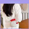Minimally Woven Crossbody Bag With Flower Appearance And Drawstring Design For Daily Use