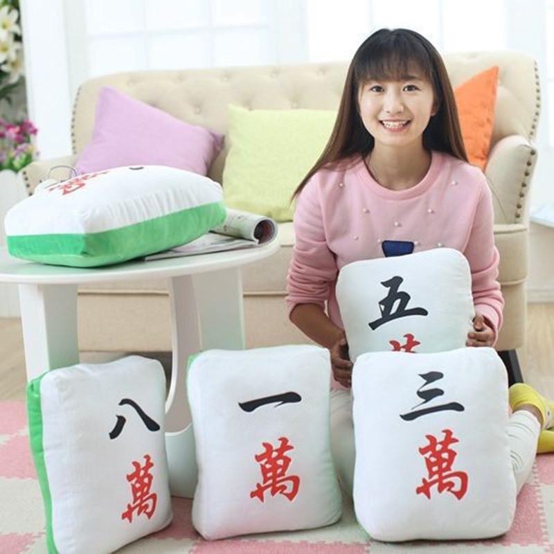 Simulation Plush Mahjong Toys Stuffed Dolls Bedroom Decorations Kids Cute Gift